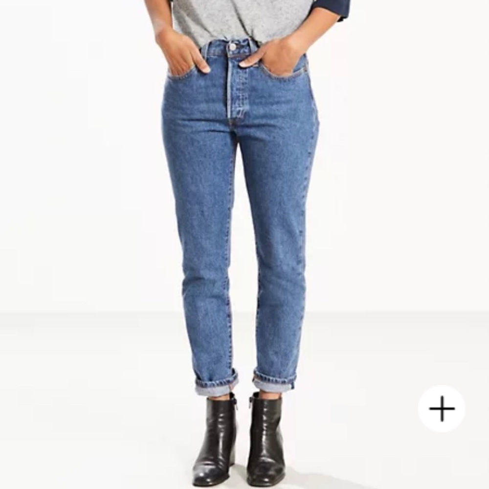 Levi’s 501 high waisted skinny jeans pop rock color